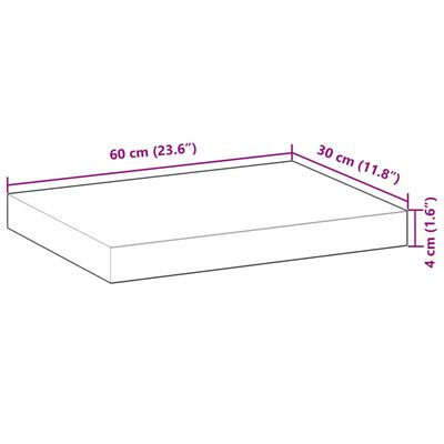 vidaXL Rafturi suspendate 3 buc. 60x30x4cm lemn masiv acacia netratat