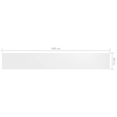 vidaXL Paravan de balcon, alb, 90 x 600 cm, țesătură oxford