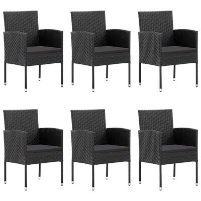 vidaXL Set mobilier de grădină, 7 piese, negru