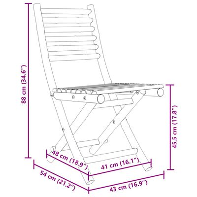 vidaXL Set mobilier bistro, 3 piese, bambus