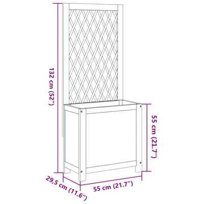 vidaXL Jardinieră cu spalier, 55x29,5x132 cm, lemn masiv acacia