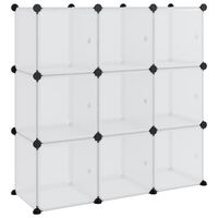 vidaXL Organizator cub de depozitare cu uși, 9 cuburi, transparent PP