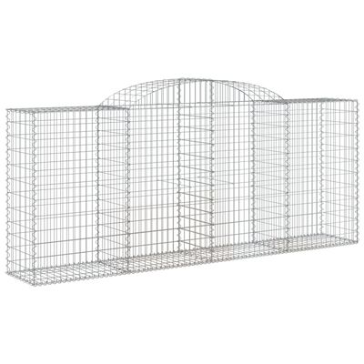 vidaXL Coșuri gabion arcuite 6 buc. 300x50x120/140 cm, fier galvanizat