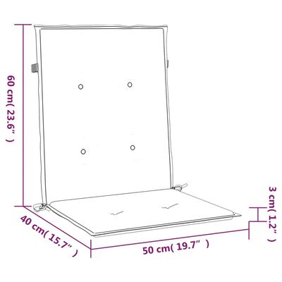 vidaXL Perne cu spătar mic, 2 buc. crem 100x50x3 cm textil oxford