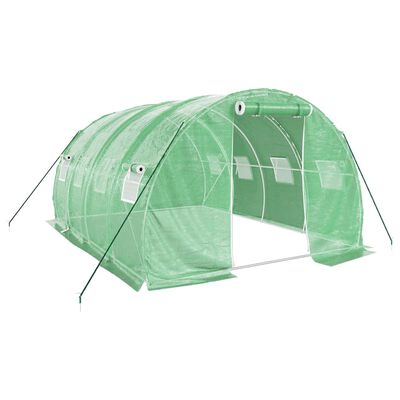 vidaXL Seră cu cadru din oțel, verde, 12 m², 4x3x2 m