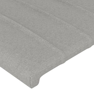 vidaXL Tăblie de pat cu aripioare gri deschis 163x23x118/128 cm textil