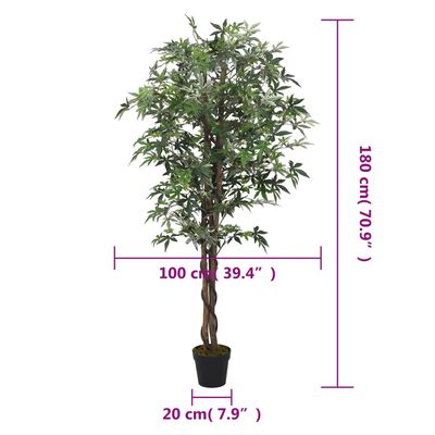 vidaXL Arbore de arțar artificial 672 de frunze 180 cm verde