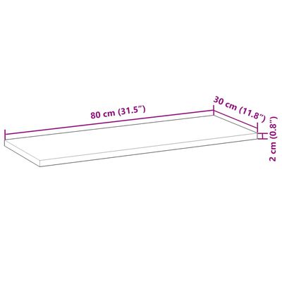 vidaXL Rafturi suspendate 2 buc. 80x30x2 cm lemn masiv acacia netratat