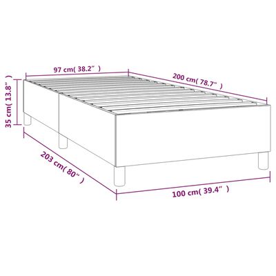 vidaXL Cadru de pat box spring, gri, 100x200 cm, piele ecologică