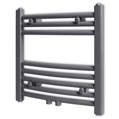 Radiator port-prosop încălzire centrală baie, curbat, 480x480 mm, gri