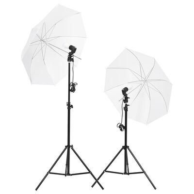 vidaXL Kit studio foto cu set de lămpi, fundal și reflector