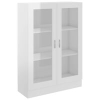 vidaXL Dulap vitrină, alb extralucios 82,5x30,5x115 cm lemn prelucrat