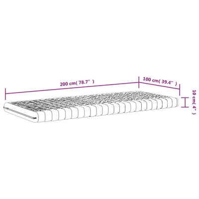 vidaXL Saltele din spumă, 2 buc. alb 100x200 cm 7 zone duritate 20 ILD