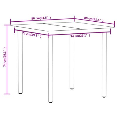 vidaXL Set mobilier pentru grădină, 3 piese, negru