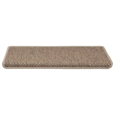 vidaXL Covorașe scări autoadezive 15buc nisipiu 65x21x4cm aspect sisal