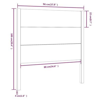 vidaXL Tăblie de pat, gri, 96x4x100 cm, lemn masiv de pin