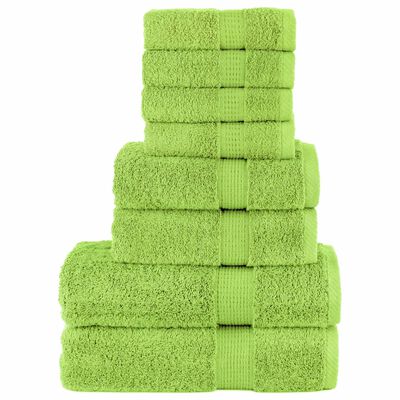 vidaXL Set de prosoape premium SOLUND, 8 piese, verde măr, 600 g/m²