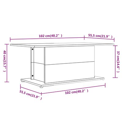 vidaXL Măsuță de cafea, stejar sonoma, 102x55,5x40 cm, lemn prelucrat