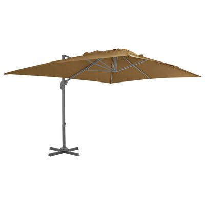 vidaXL Umbrelă suspendată cu stâlp din aluminiu, taupe, 400x300 cm