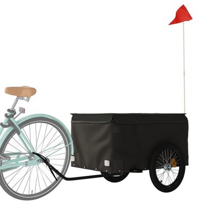 vidaXL Remorcă pentru biciclete, negru, 45 kg, fier