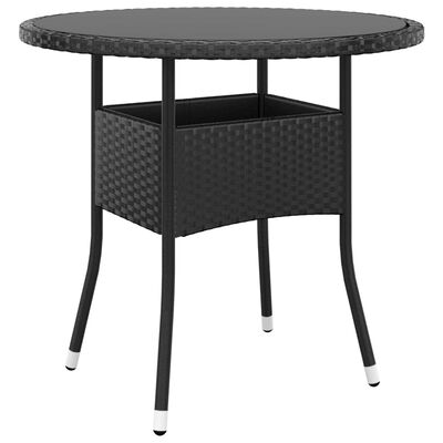 vidaXL Set mobilier de grădină, 5 piese, negru, poliratan