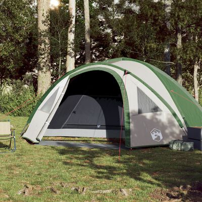 vidaXL Cort de camping cupolă pentru 4 persoane, verde, impermeabil