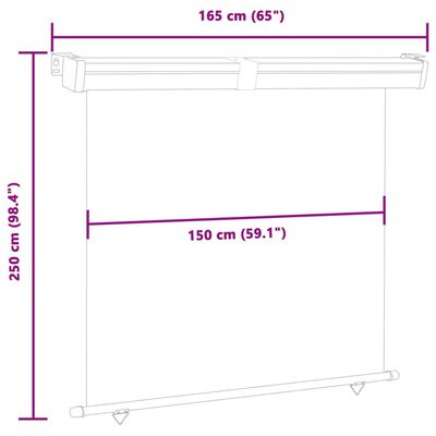 vidaXL Copertină laterală de balcon, gri, 165 x 250 cm