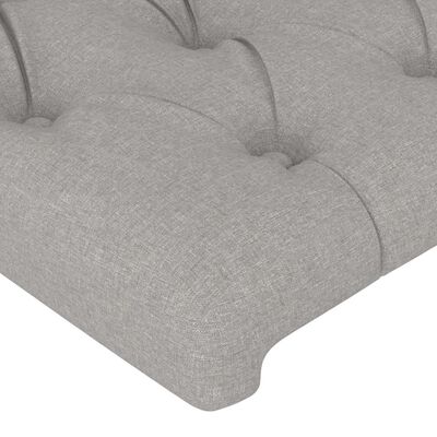 vidaXL Tăblie de pat cu aripioare gri deschis 93x23x118/128 cm textil