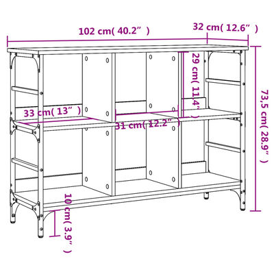 vidaXL Servantă, stejar maro, 102x32x73,5 cm, lemn prelucrat