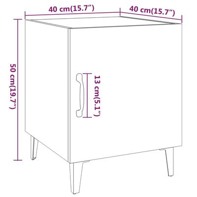 vidaXL Noptiere, 2 buc., alb, lemn prelucrat