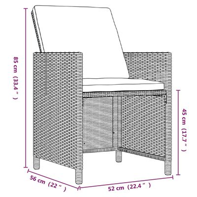 vidaXL Set mobilier de grădină cu perne, 21 piese, negru, poliratan