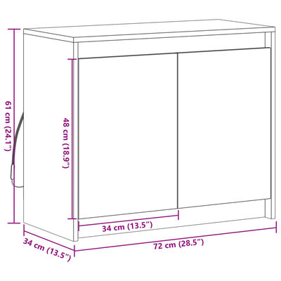 vidaXL Dulap cu LED, stejar fumuriu, 72x34x61 cm, lemn prelucrat