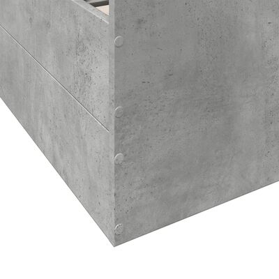 vidaXL Cadru de pat cu sertare, gri beton, 75x190 cm, lemn prelucrat