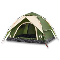 vidaXL Cort de camping cupolă 3 persoane, setare rapidă, verde