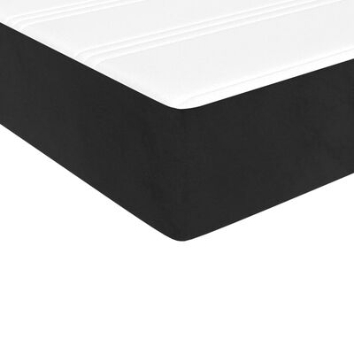 vidaXL Pat box spring cu saltea, negru, 90x190 cm, catifea