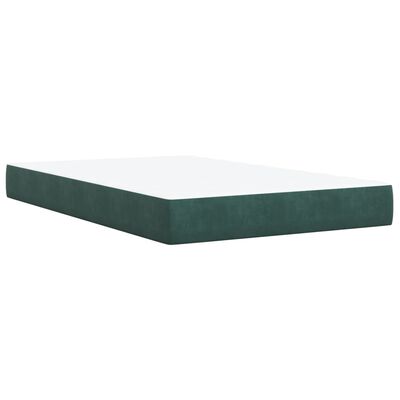 vidaXL Pat box spring cu saltea, verde închis, 120x200 cm, catifea