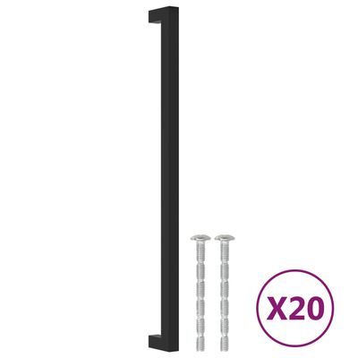 vidaXL Mânere de dulap, 20 buc., negru, 320 mm, oțel inoxidabil