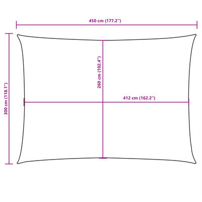 vidaXL Parasolar, maro, 3x4,5 m, țesătură oxford, dreptunghiular