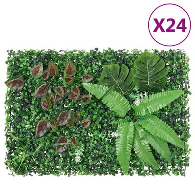  vidaXL Gard din plante artificiale, 24 buc., verde, 40x60 cm