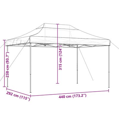 vidaXL Cort de petrecere pliabil Pop-Up, 440x292x315 cm, maro