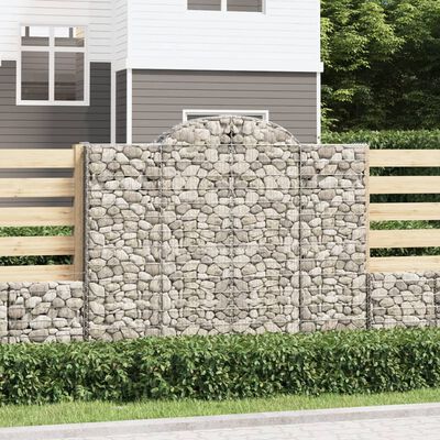 vidaXL Coșuri gabion arcuite 3 buc, 200x30x160/180 cm, fier galvanizat