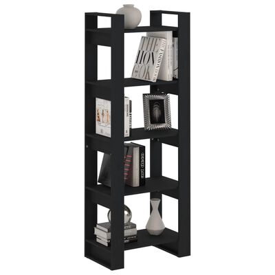 vidaXL Bibliotecă/Separator cameră, negru, 60x35x160 cm, lemn masiv