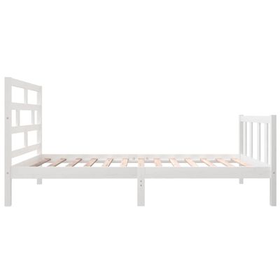 vidaXL Cadru de pat single, alb, 90x190 cm, lemn masiv de pin