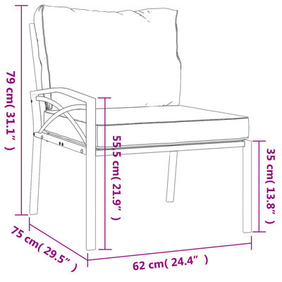 vidaXL Set mobilier de grădină cu perne nisipii, 7 piese, oțel