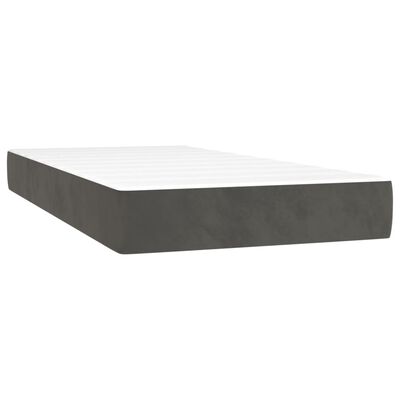 vidaXL Pat box spring cu saltea, gri închis, 120x190 cm, catifea