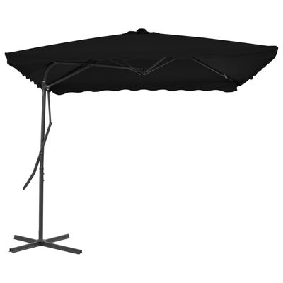 vidaXL Umbrelă de exterior cu stâlp din oțel, negru, 250x250x230 cm