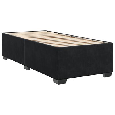 vidaXL Pat box spring cu saltea, negru, 80x200 cm, catifea