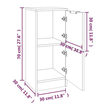 vidaXL Dulap, stejar maro, 30x30x70 cm, lemn prelucrat