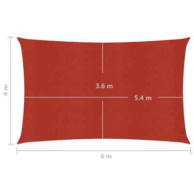 vidaXL Pânză parasolar, roșu, 4x6 m, HDPE, 160 g/m²