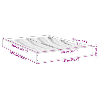 vidaXL Cadru pat fără saltea stejar fumuriu 140x200 cm lemn prelucrat